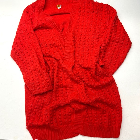Lego X Target Red Women's Textured Open Front Cardigan Sweater - Picture 4 of 8
